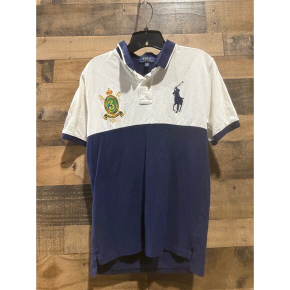 Polo Ralph Lauren Classic Fit Big Pony Polo Shirt-White & Navy Blue-XL - Picture 9 of 9